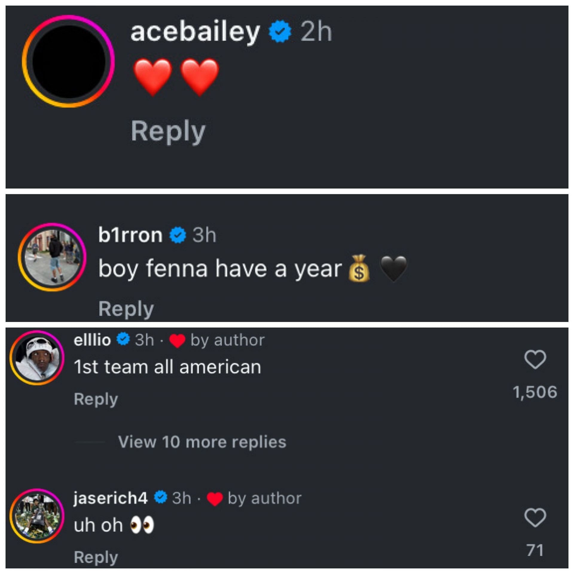 College basketball stars react to Tahaad Pettiford's return to Auburn Tigers on IG. Image via @haad.0